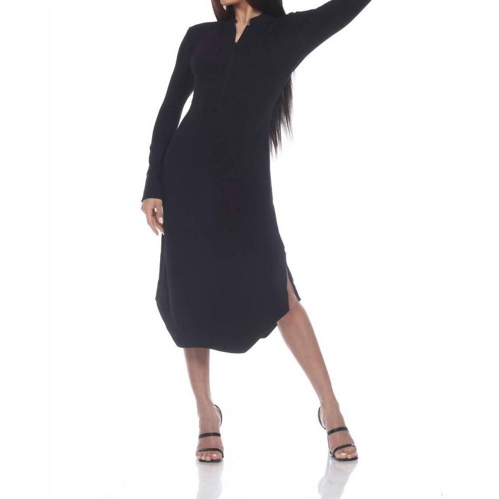 NEW ONE ESSENCE mandy mandarin dress in black